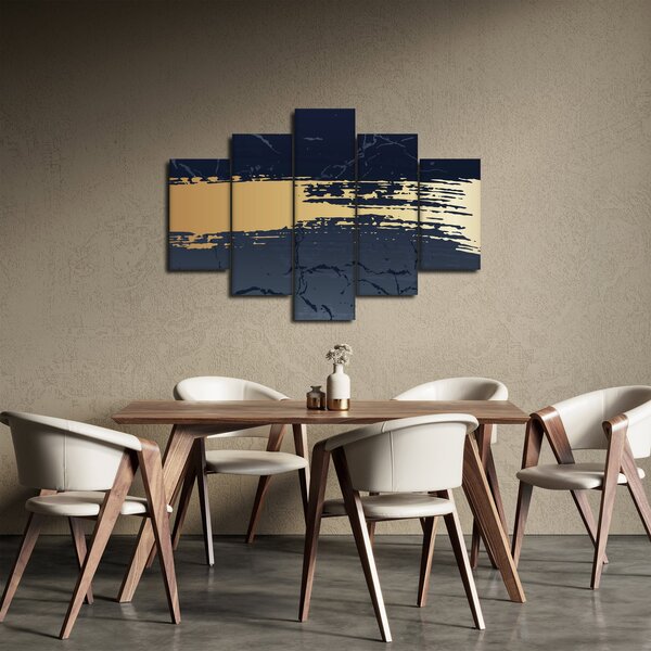 Slika - Plava i zlatna apstrakcija N⁰2 (150x105 cm)