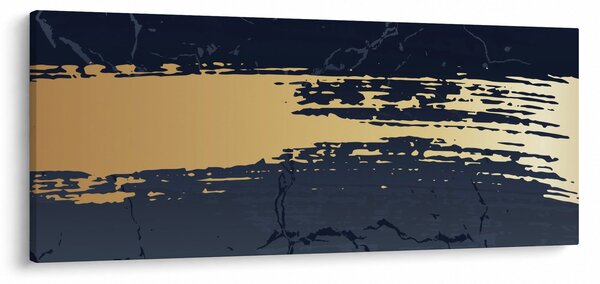 Slika - Plava i zlatna apstrakcija N⁰2 (120x50 cm)