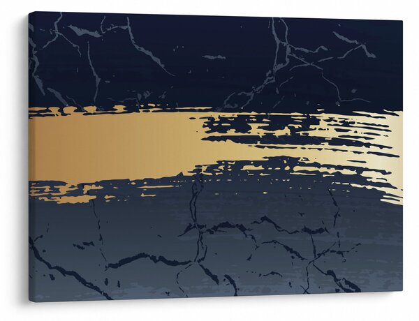 Slika - Plava i zlatna apstrakcija N⁰2 (70x50 cm)