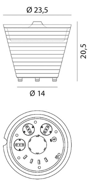 Stolne Lampa Rotaliana, MultiPot+, prigušiv, Bijela, Dnevna soba, Plastika, Dizajn