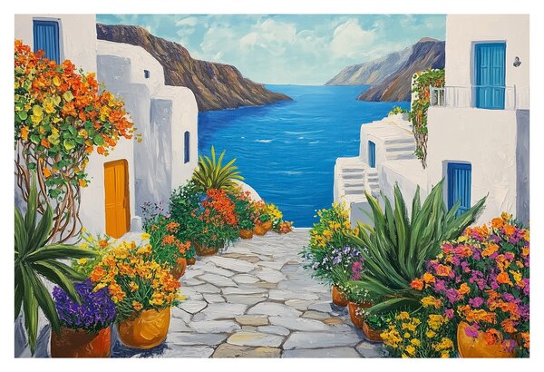 Slika - Grčka uličica (90x60 cm)
