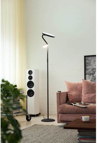 Podne Lampa Halo Design, Crno, Dnevna soba, Metal