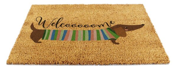 Otirač od kokosovih vlakana 40x60 cm Welcome Sausage Dog – Artsy Doormats
