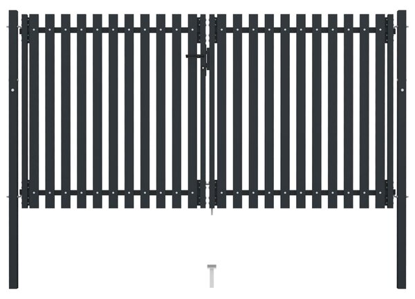 VidaXL Dvostruka vrata za ogradu od čelika 306 x 200 cm antracit