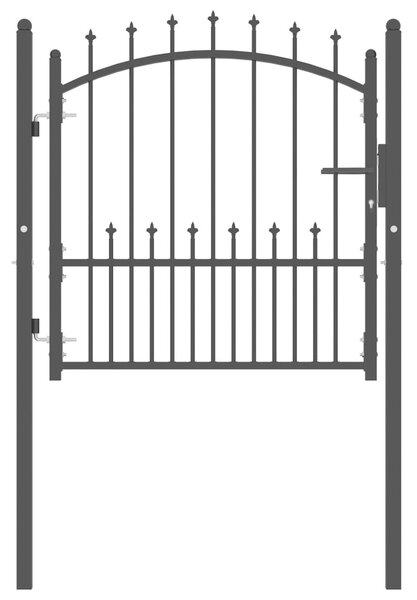 VidaXL Vrata za ogradu sa šiljcima čelična 100 x 100 cm crna