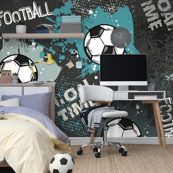 Samoljepljiva tapeta nogometna lopta u tirkiznoj boji