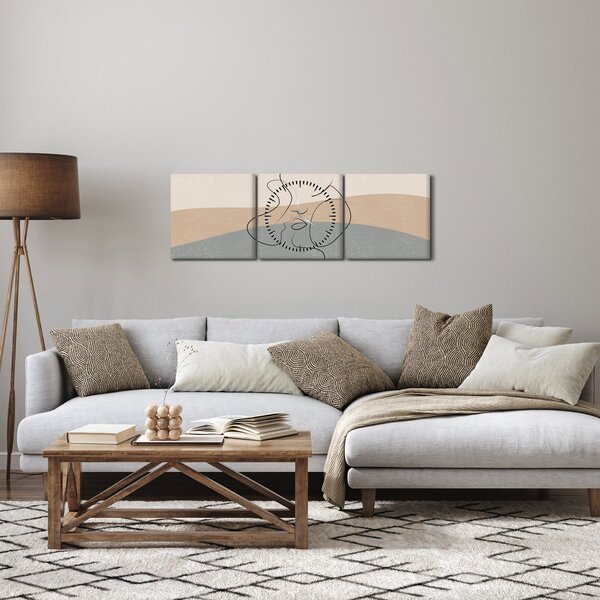Slika - Crtani poljubac (sa satom) (90x30 cm)