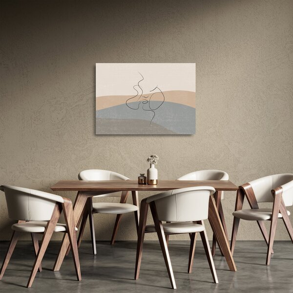 Staklena slika - Crtani poljubac (70x50 cm)