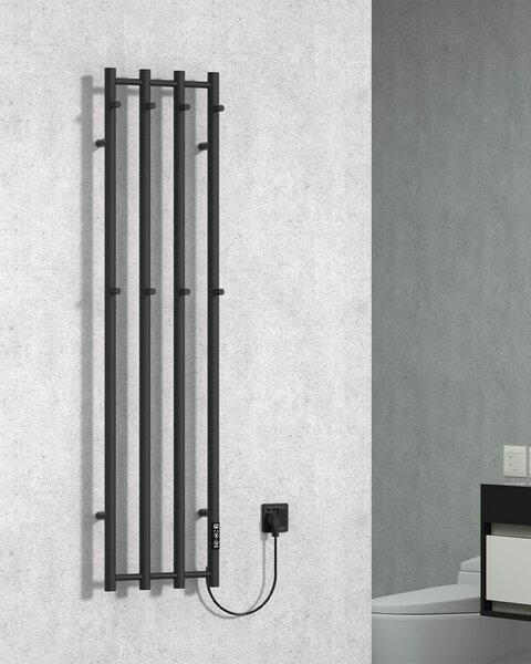 Idealterm Cory kupaonski električni radijator 1405×347 mm, 250 W, crni