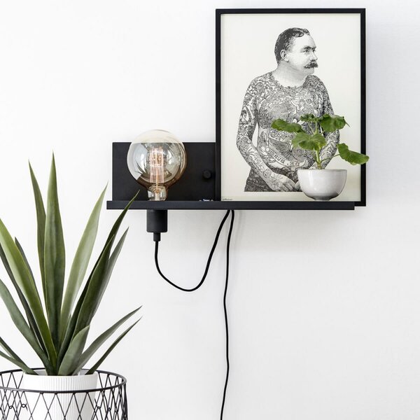 Zidne Svjetiljka Markslöjd, Multi USB, prigušiv, Crno, Dnevna soba, Metal, Moderan
