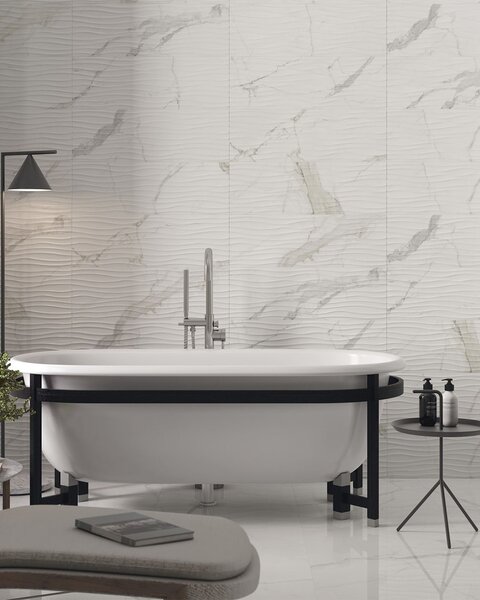 Pločica Cifre Statuario Wave Brillo PB 30×90 cm