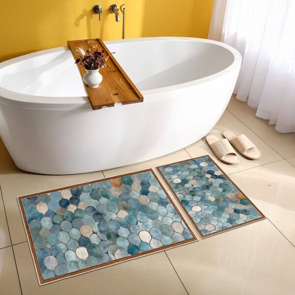Plave kupaonske prostirke u setu 2 kom 60x100 cm – Foutastic