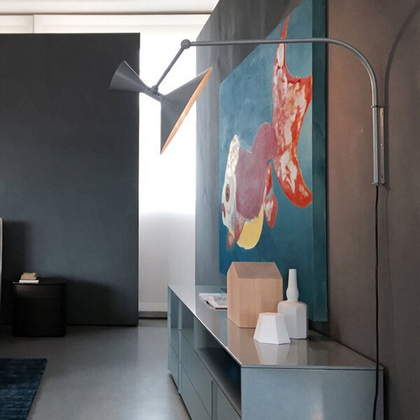 Zidne Svjetiljka Nemo Lighting, Lampe de Marseille, Sivo, Dnevna soba, Metal