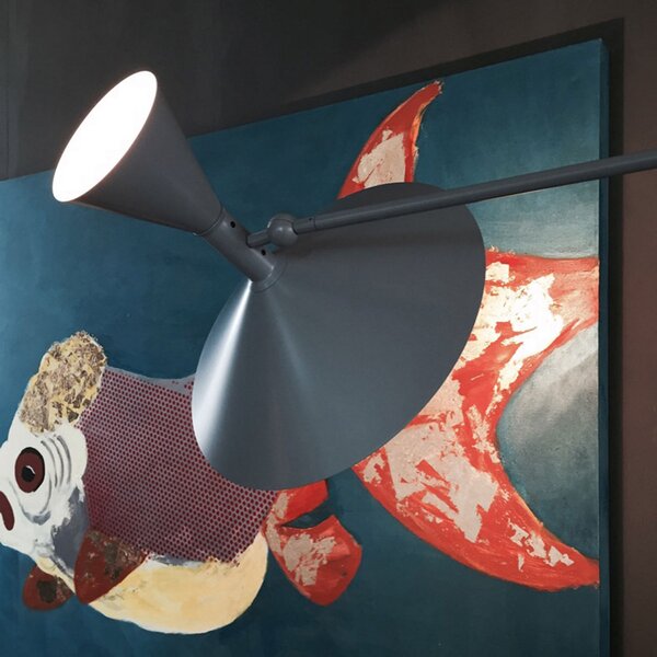 Zidne Svjetiljka Nemo Lighting, Lampe de Marseille, Sivo, Dnevna soba, Metal