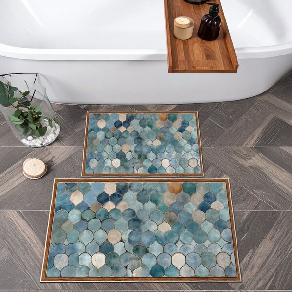 Plave kupaonske prostirke u setu 2 kom 60x100 cm – Foutastic