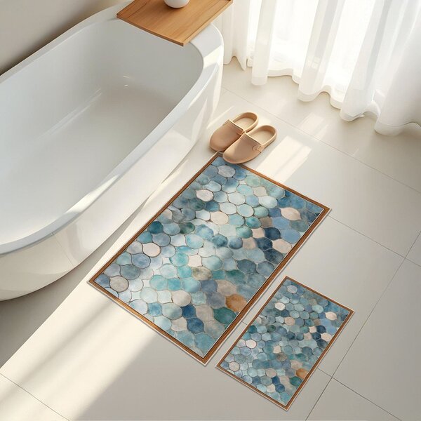 Plave kupaonske prostirke u setu 2 kom 60x100 cm – Foutastic