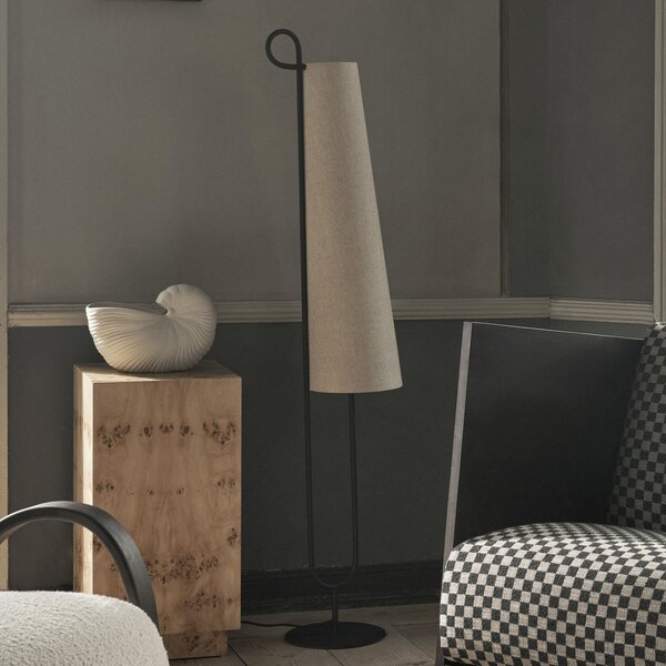 Podne Lampa ferm LIVING, Ancora, Crno, Dnevna soba, Metal, Dizajn