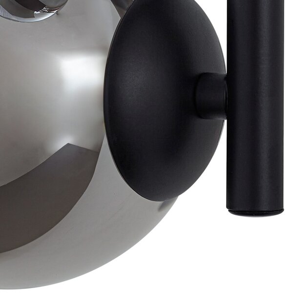 Zidne Svjetiljka Lindby, Orbelia, prigušiv, Crno, Dnevna soba, Staklo, Moderan