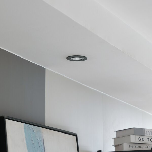 Arcchio LED downlight Zarik crna, 3.000K, prigušiva, Crno, Dnevni boravak/blagovaonica, Aluminij