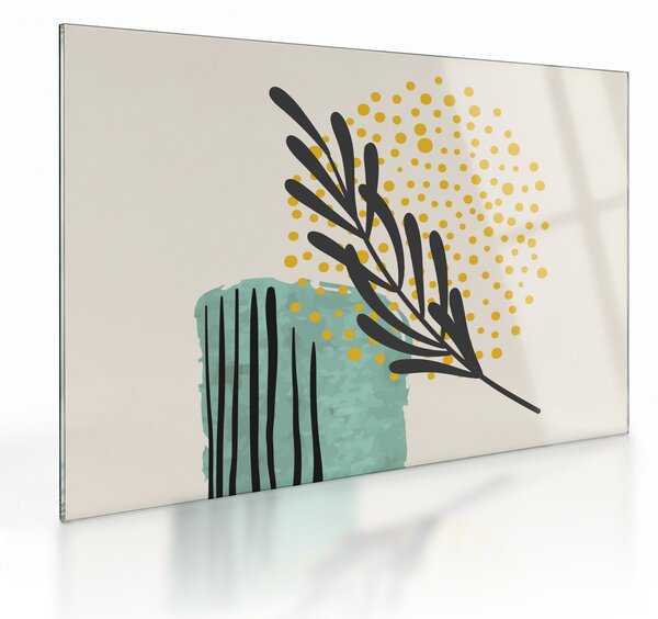 Staklena slika - Listovi sažetaka N⁰3 (70x50 cm)