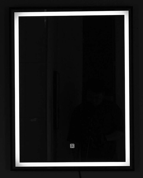 Idealaqua ogledalo s LED rasvjetom, 60×80 cm, crni okvir