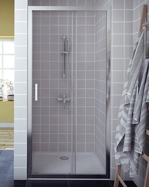 Aquaestil tuš vrata Savana D, 140 cm, klizna, krom/prozirno
