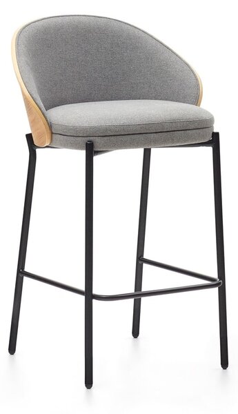 Siva/u prirodnoj boji barska stolica (visine sjedala 65 cm) Eamy – Kave Home