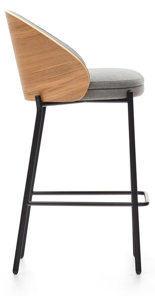 Siva/u prirodnoj boji barska stolica (visine sjedala 65 cm) Eamy – Kave Home