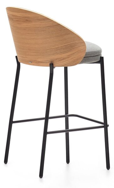 Siva/u prirodnoj boji barska stolica (visine sjedala 65 cm) Eamy – Kave Home