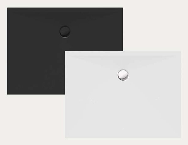 Aquaestil tuš kada pravokutna Flat Black, 90x80 cm