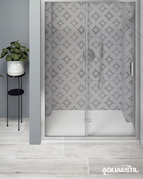 Aquaestil tuš kada pravokutna Tempo Deluxe, 140×80 cm