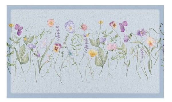 Otirač od PVC-a 40x70 cm Blue Wild Flowers – Artsy Doormats