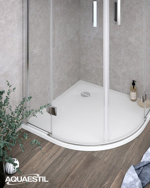 Aquaestil tuš kada polukružna Stone, 80×80 cm