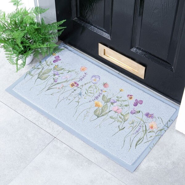 Otirač od PVC-a 40x70 cm Blue Wild Flowers – Artsy Doormats