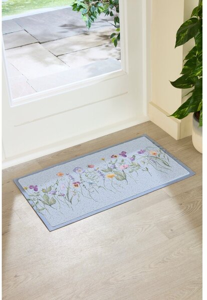 Otirač od PVC-a 40x70 cm Blue Wild Flowers – Artsy Doormats