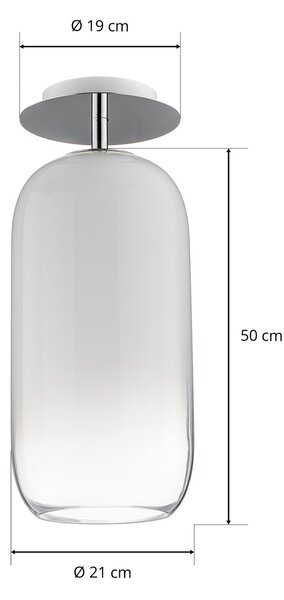 Stropne Svjetiljka Artemide, Gople, prigušiv, Bijela, Dnevna soba, Staklo, Dizajn