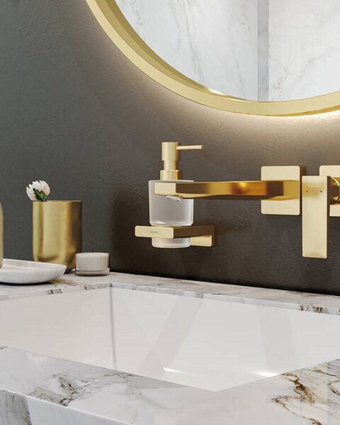 Hansgrohe dozator sapuna zidni AddStoris, polished gold optic