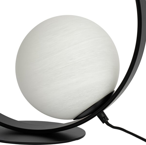 Stolne Lampa NOLA, Infinite, Crno, Dnevna soba, Staklo, Moderan