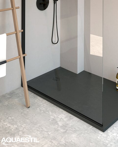 Aquaestil tuš kada kvadratna Stone, 80×80 cm, crna