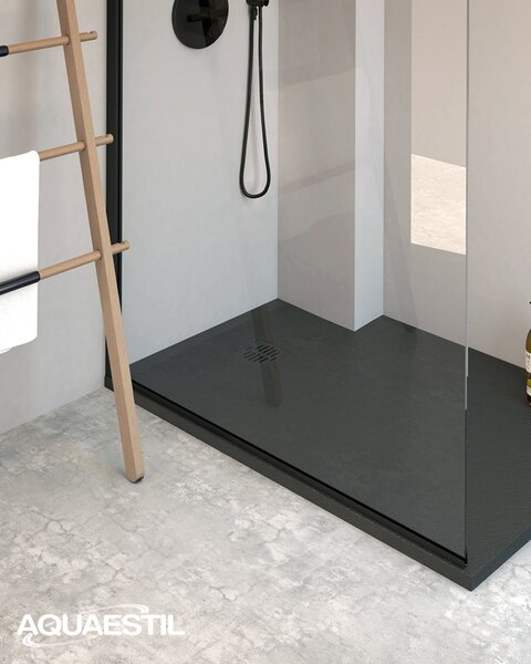 Aquaestil tuš kada kvadratna Stone, 90×90 cm, crna