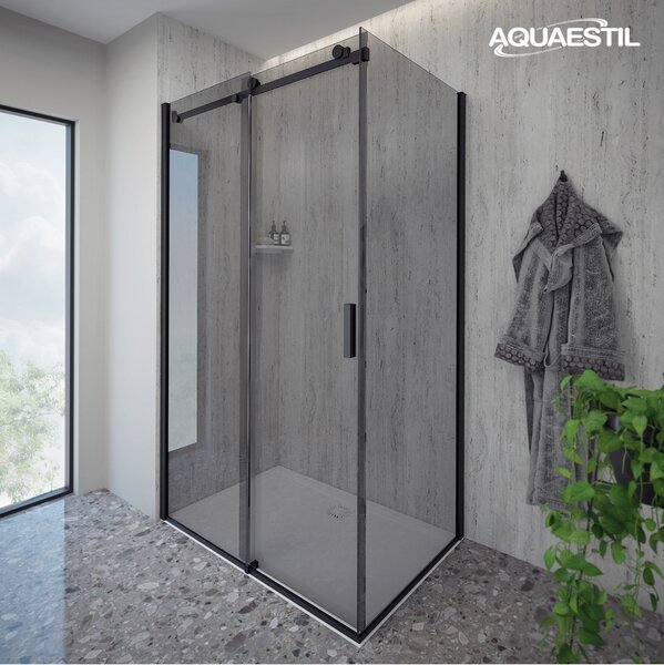 Aquaestil tuš stranica za vrata Artego D+W, 90 cm, crna/sivo