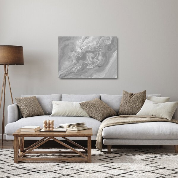 Staklena slika - Mramor u crno-bijelom (70x50 cm)