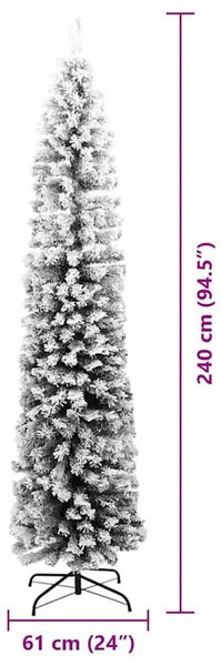 Umjetno božićno drvce Zelena 240 cm PVC i čelik i plastika - Zelena i bijela 240 cm s 300 LED dioda