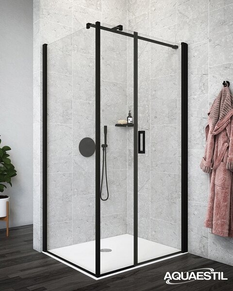 Aquaestil tuš stranica za kabinu Mars D+W, 90 cm, crna/prozirno