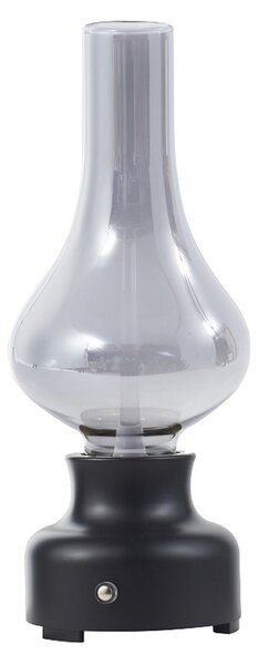 Stolne Lampa NOLA, Mist, prigušiv, Crno, Dnevna soba, Staklo, Industrijski dizajn
