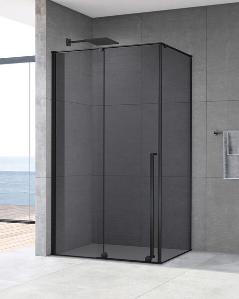 Idealaqua tuš stranica za vrata SxR, 80 cm, crna\crno