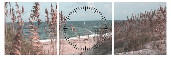 Slika - Ružičasta plaža (sa satom) (90x30 cm)