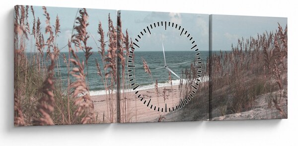 Slika - Ružičasta plaža (sa satom) (90x30 cm)