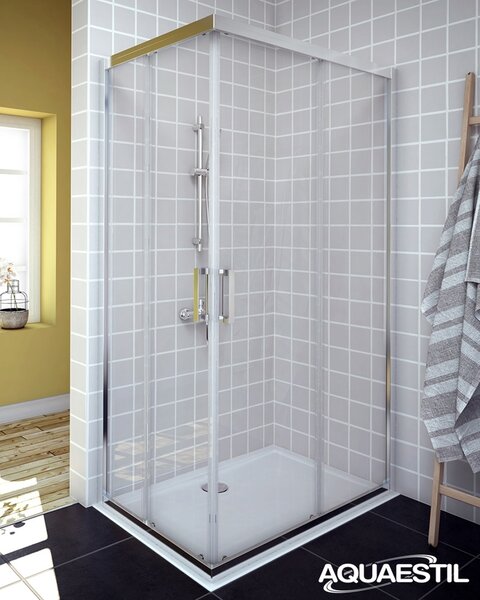 Aquaestil tuš vrata za kabinu Savana D+D, 80 cm, klizna, krom/prozirno