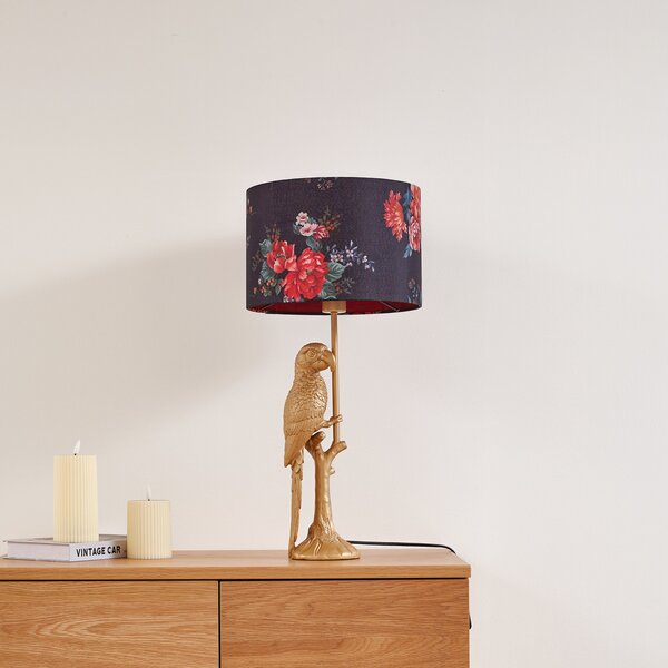 Stolne Lampa Lindby, Marula, Zlato / mjed, Dnevna soba, Tkanina / tekstil, Moderan
